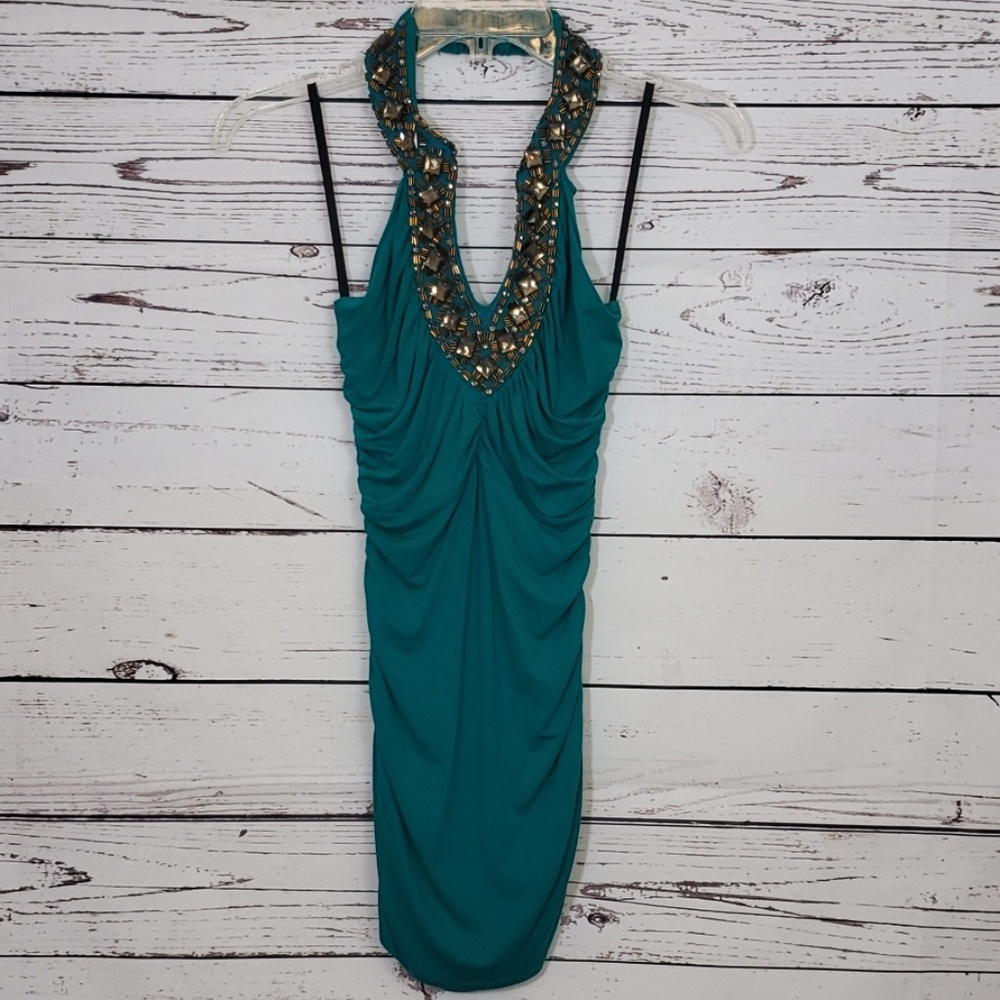 Boston Proper Embellished Halter Ruched Top NWT XS